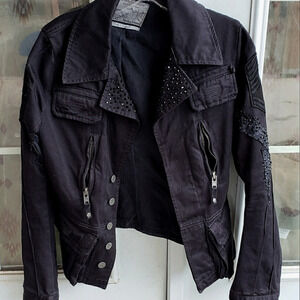 TAVERNITI SO JEANS BLACK MILITARY JACKET‎